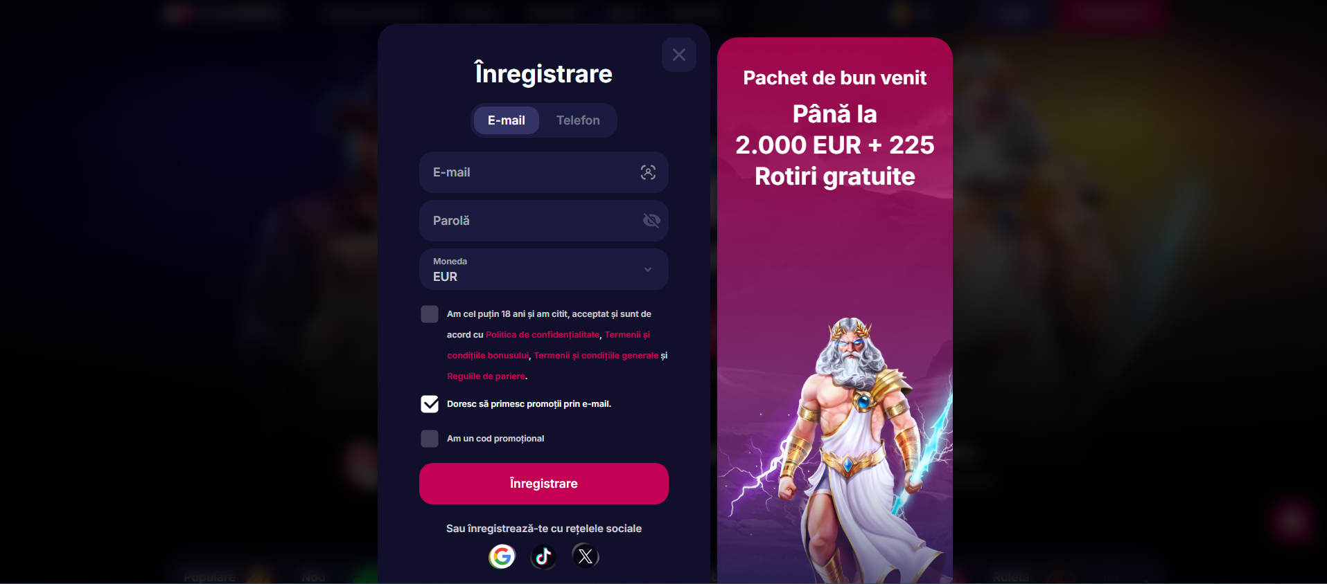 inregistrare Casino